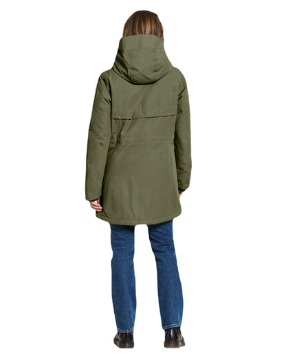 Deep Green Coloured Didriksons Frida Womens Parka 7 On A White Background 