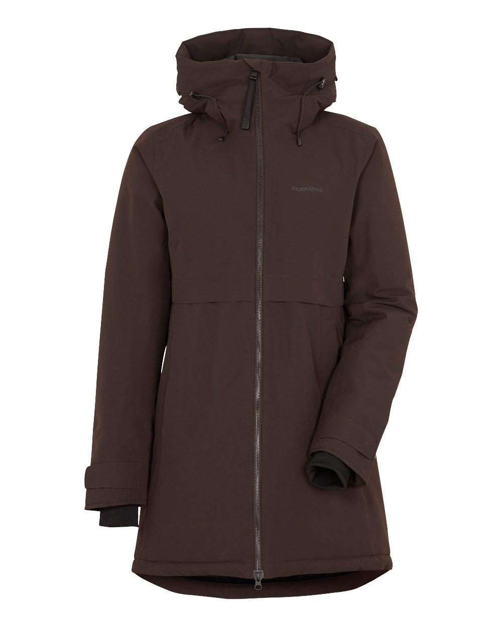 Brown Coloured Didriksons Helle Ladies Parka 5 On A White Background  