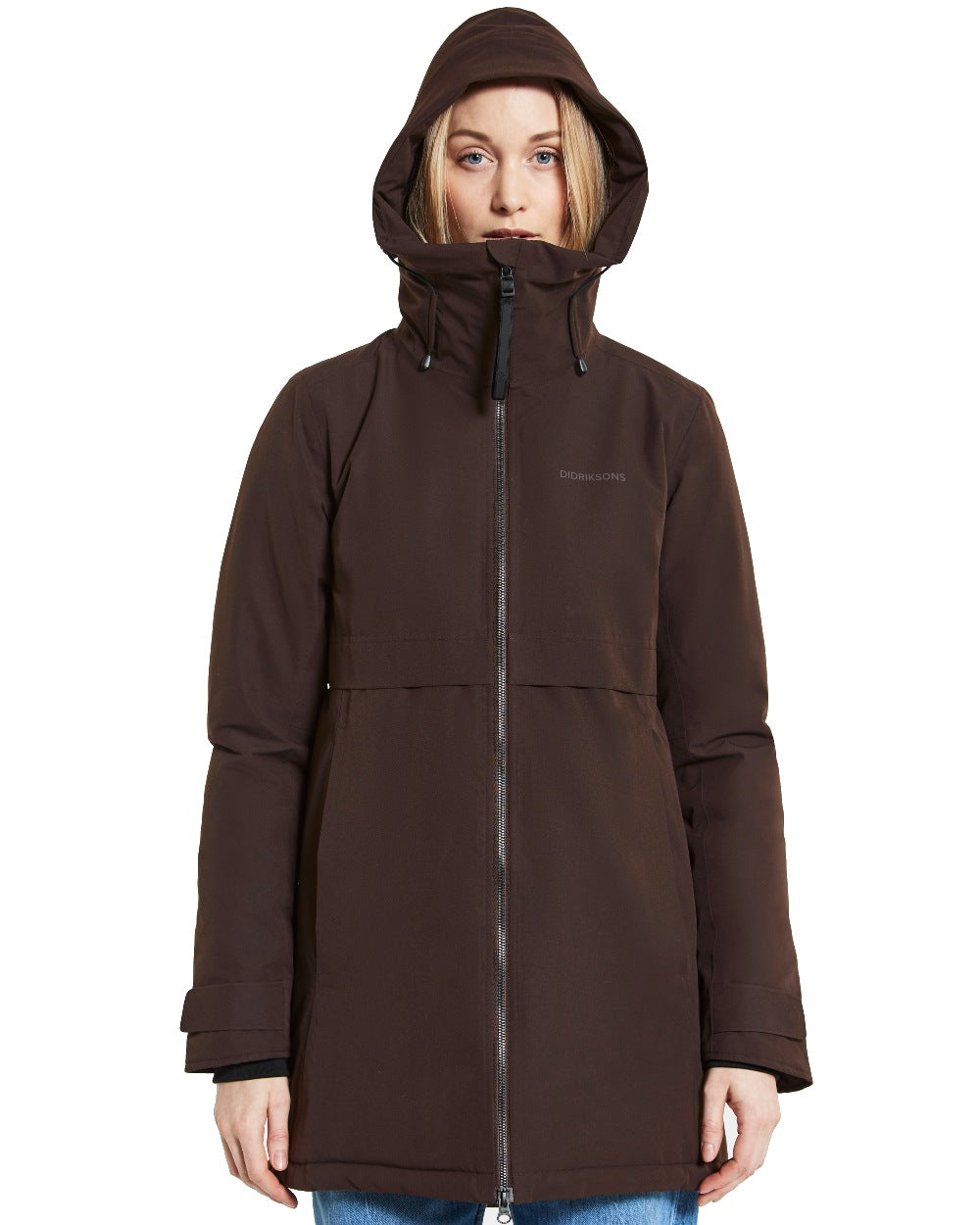 Brown Coloured Didriksons Helle Ladies Parka 5 On A White Background  