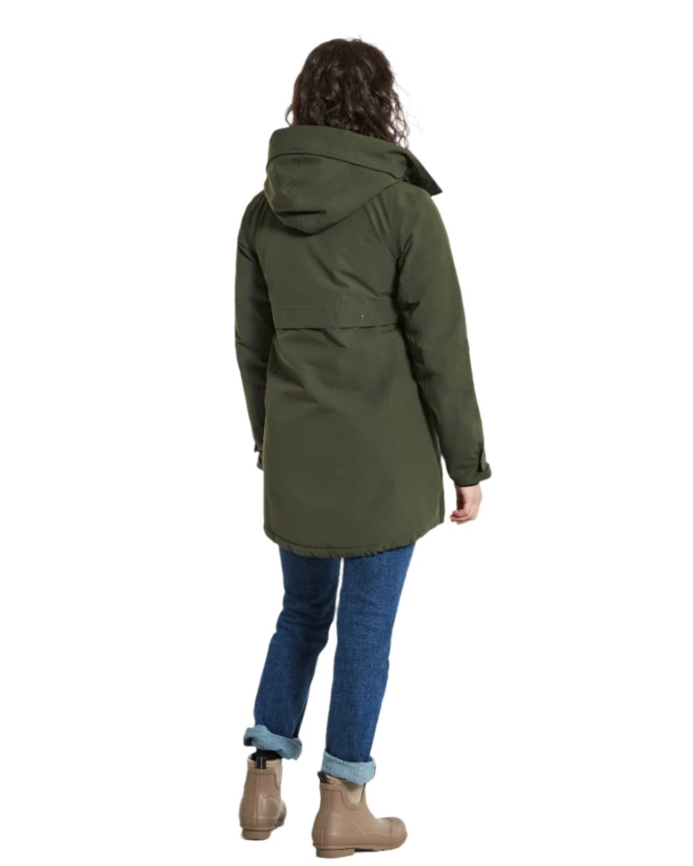 Deep Green Coloured Didriksons Helle Ladies Parka 5 On A White Background  