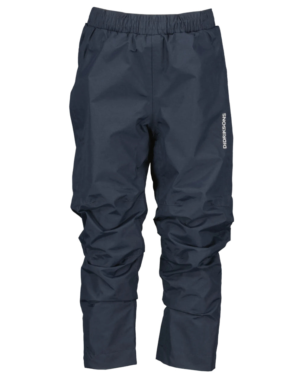Navy Coloured Didriksons Idur Childrens Pants On A White Background 