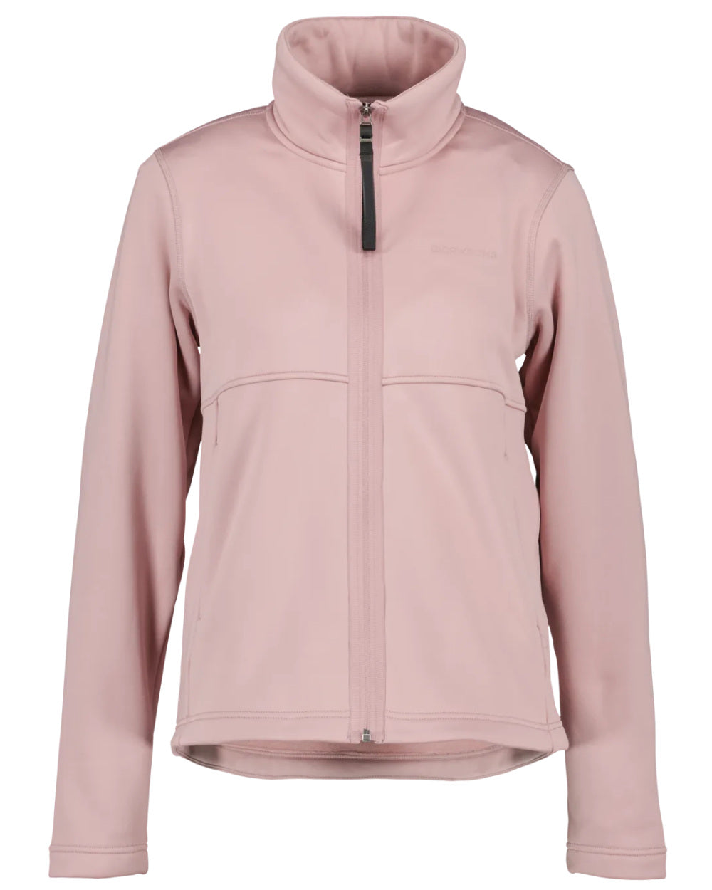Oyster Lilac Coloured Didriksons Leah Womens Fullzip On A White Background 