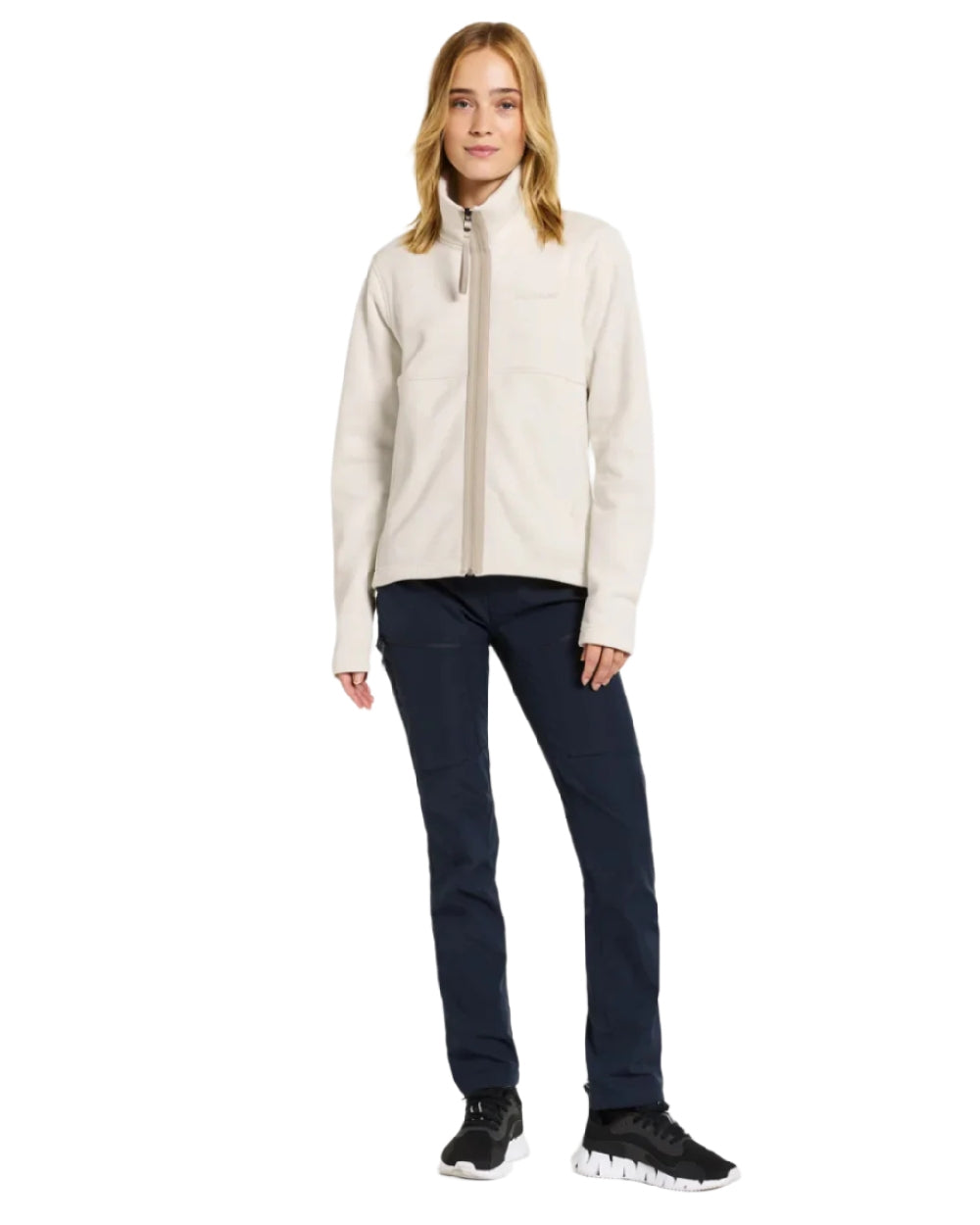 White Foam Coloured Didriksons Leah Womens Fullzip On A White Background 