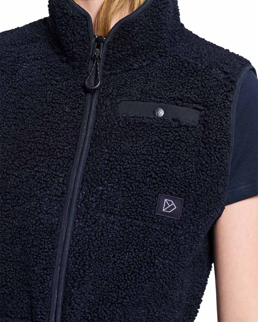 Dark Night Blue coloured Didriksons Full-ZIp Fleece on White background 