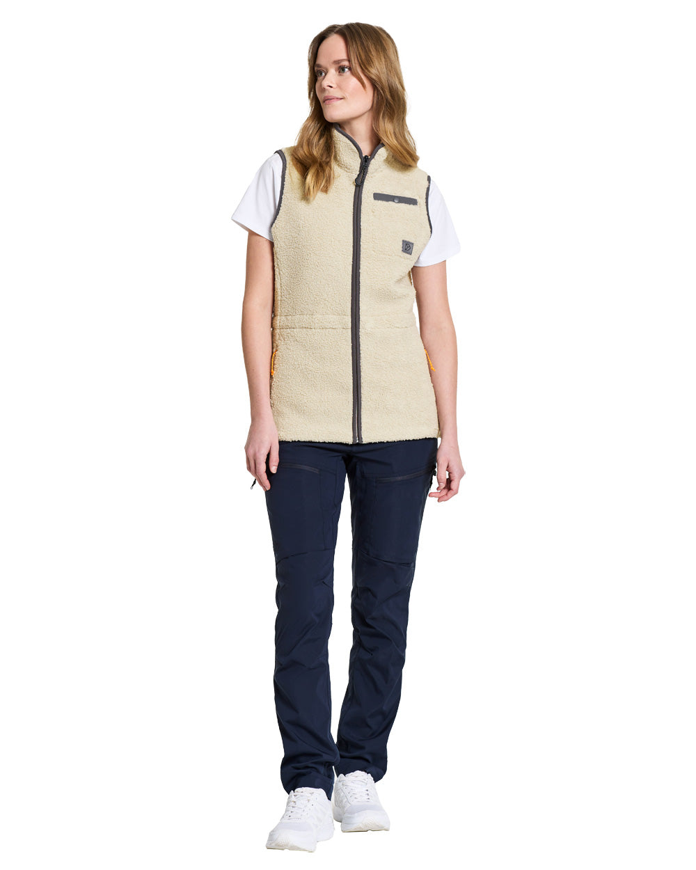 Light Beige coloured Didriksons Full-ZIp Fleece on White background 