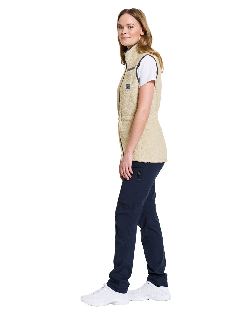 Light Beige coloured Didriksons Full-ZIp Fleece on White background 