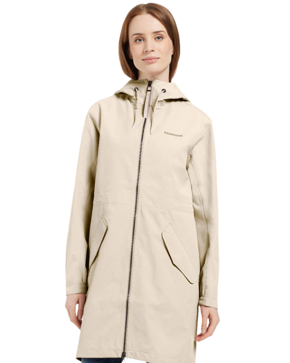 Clay Beige Coloured Didriksons Marta Womens Parka 3 On A White Background 