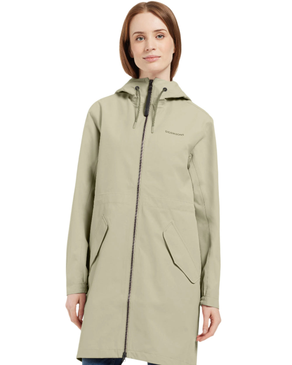 Mistel Green Coloured Didriksons Marta Womens Parka 3 On A White Background 