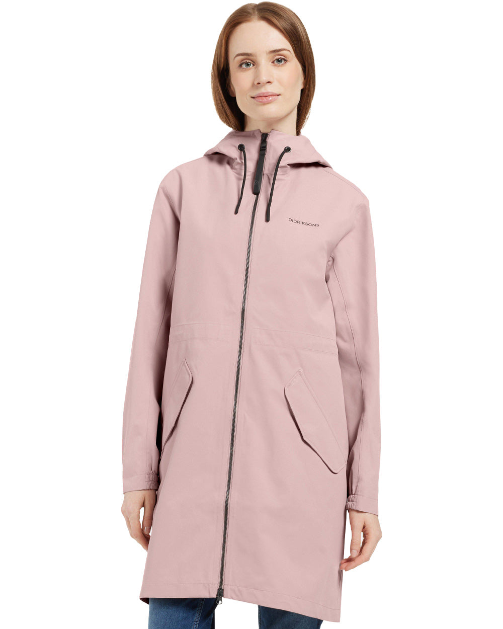 Oyster Lilac Coloured Didriksons Marta Womens Parka 3 On A White Background 