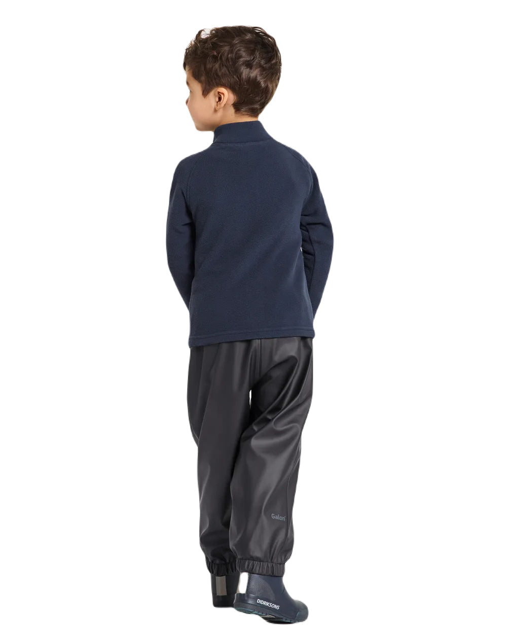 Black Coloured Didriksons Midjeman Childrens Pants Galon On A White Background 