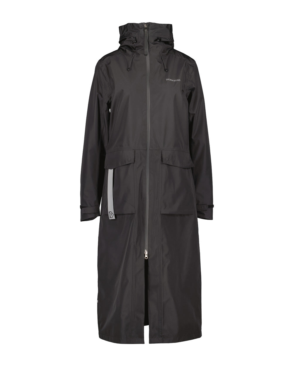 Black coloured Didriksons Nadja Parka on White background 