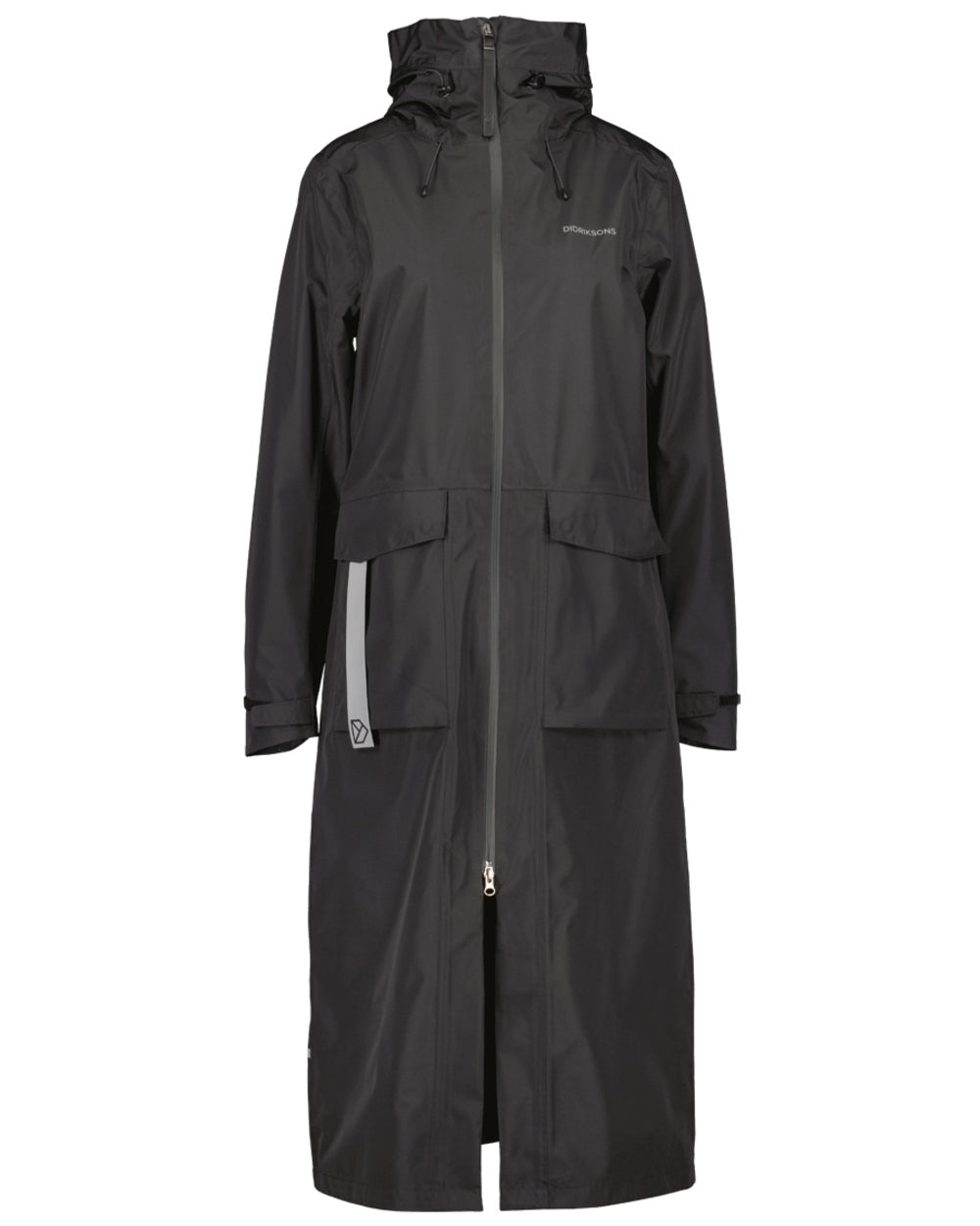 Black coloured Didriksons Nadja Parka on White background 