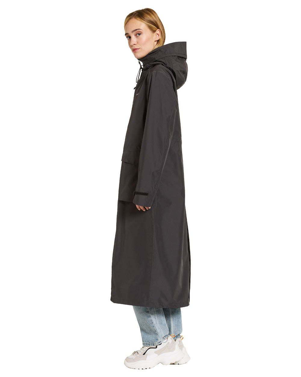 Black coloured Didriksons Nadja Parka on White background 