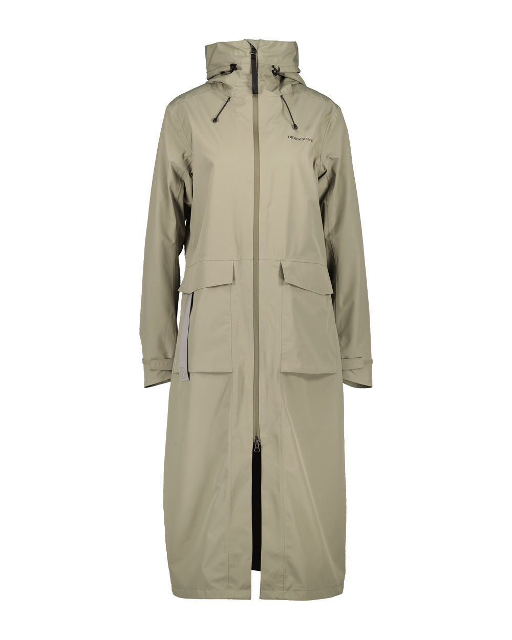 Mistel Green coloured Didriksons Nadja Parka on White background 