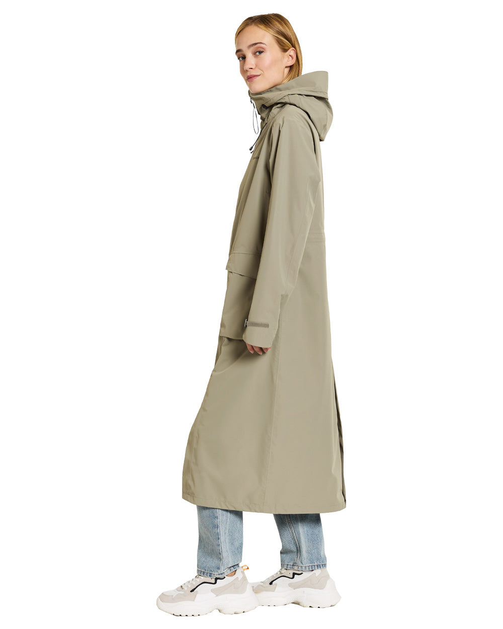 Mistel Green coloured Didriksons Nadja Parka on White background 