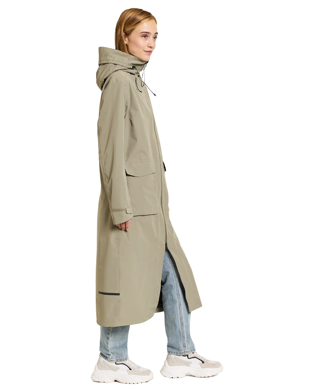 Mistel Green coloured Didriksons Nadja Parka on White background 