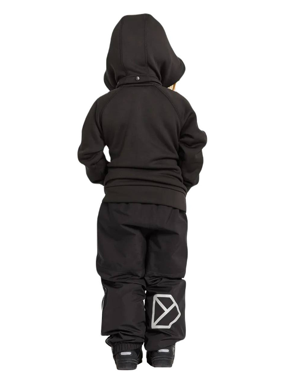 Black Coloured Didriksons Narvi Childrens Pant On A White Background 