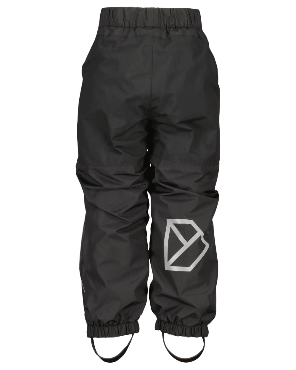 Black Coloured Didriksons Narvi Childrens Pant On A White Background 