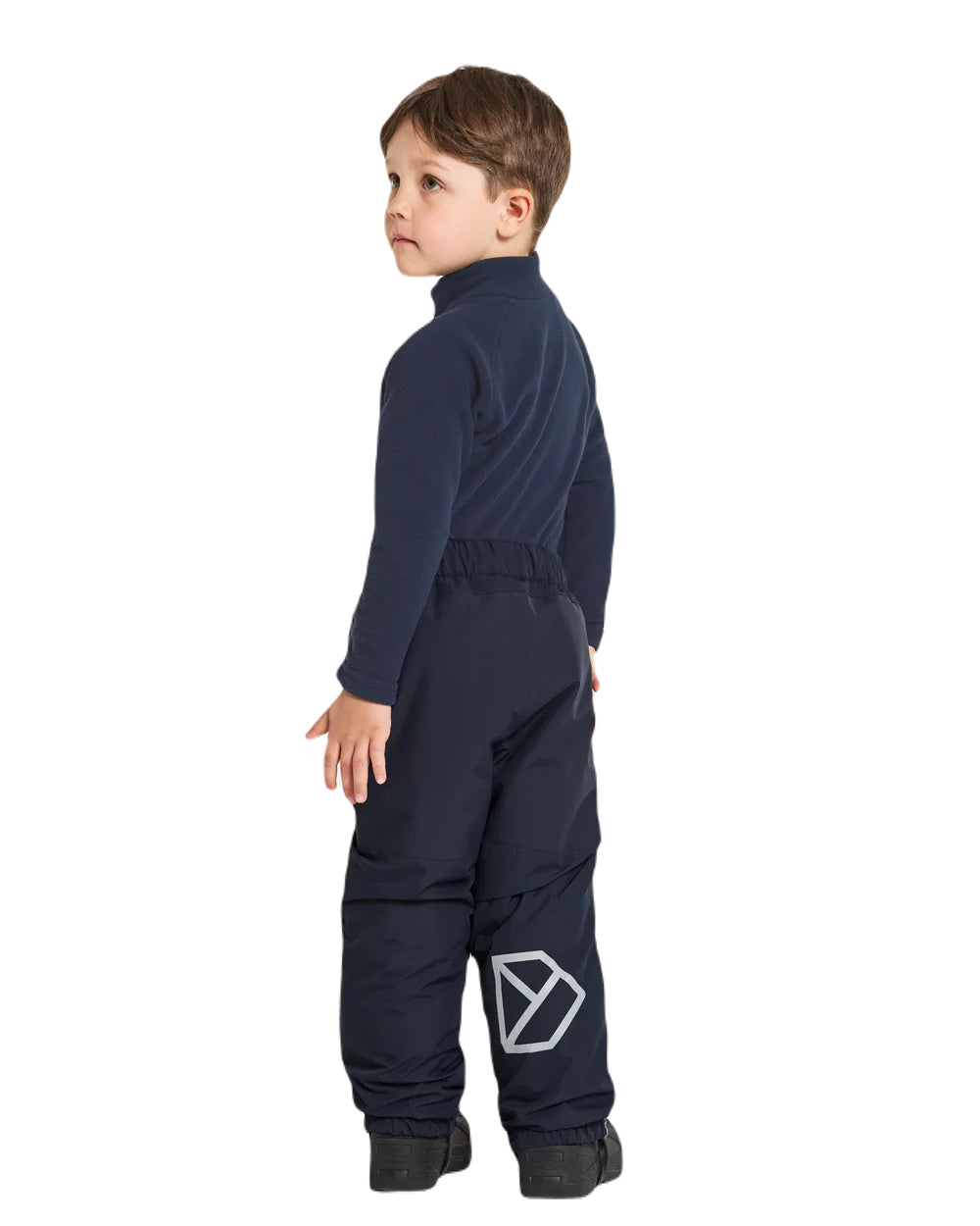 Navy Coloured Didriksons Narvi Childrens Pant On A White Background 