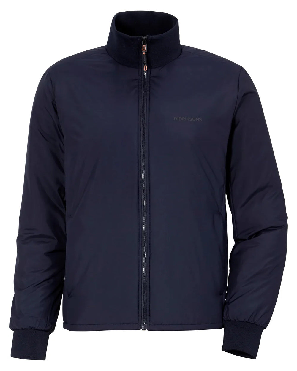 Dark Night Blue Coloured Didriksons Peder Jacket On A White Background 