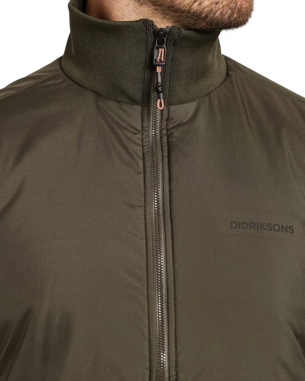 Fog Green Coloured Didriksons Peder Jacket On A White Background 