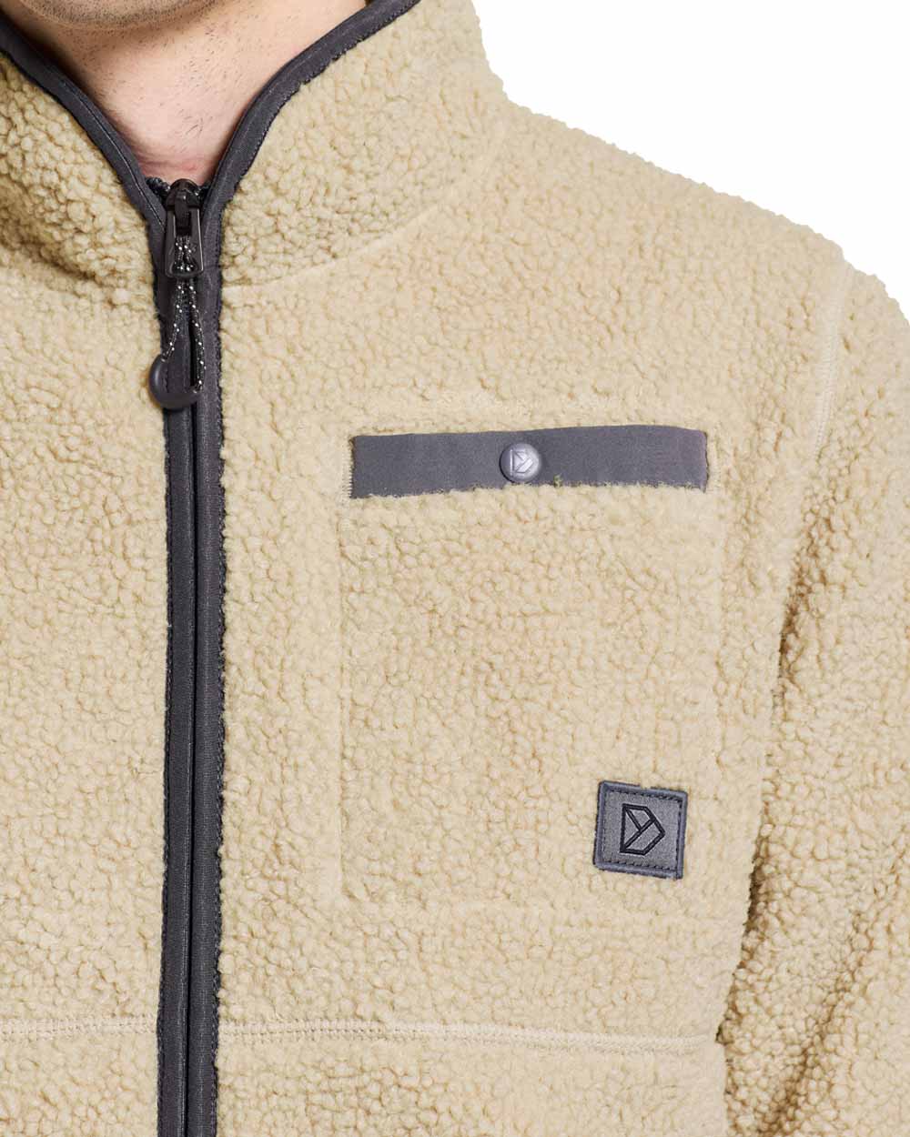 Clay Beige coloured Didriksons Full-Zip Jacket on White background 