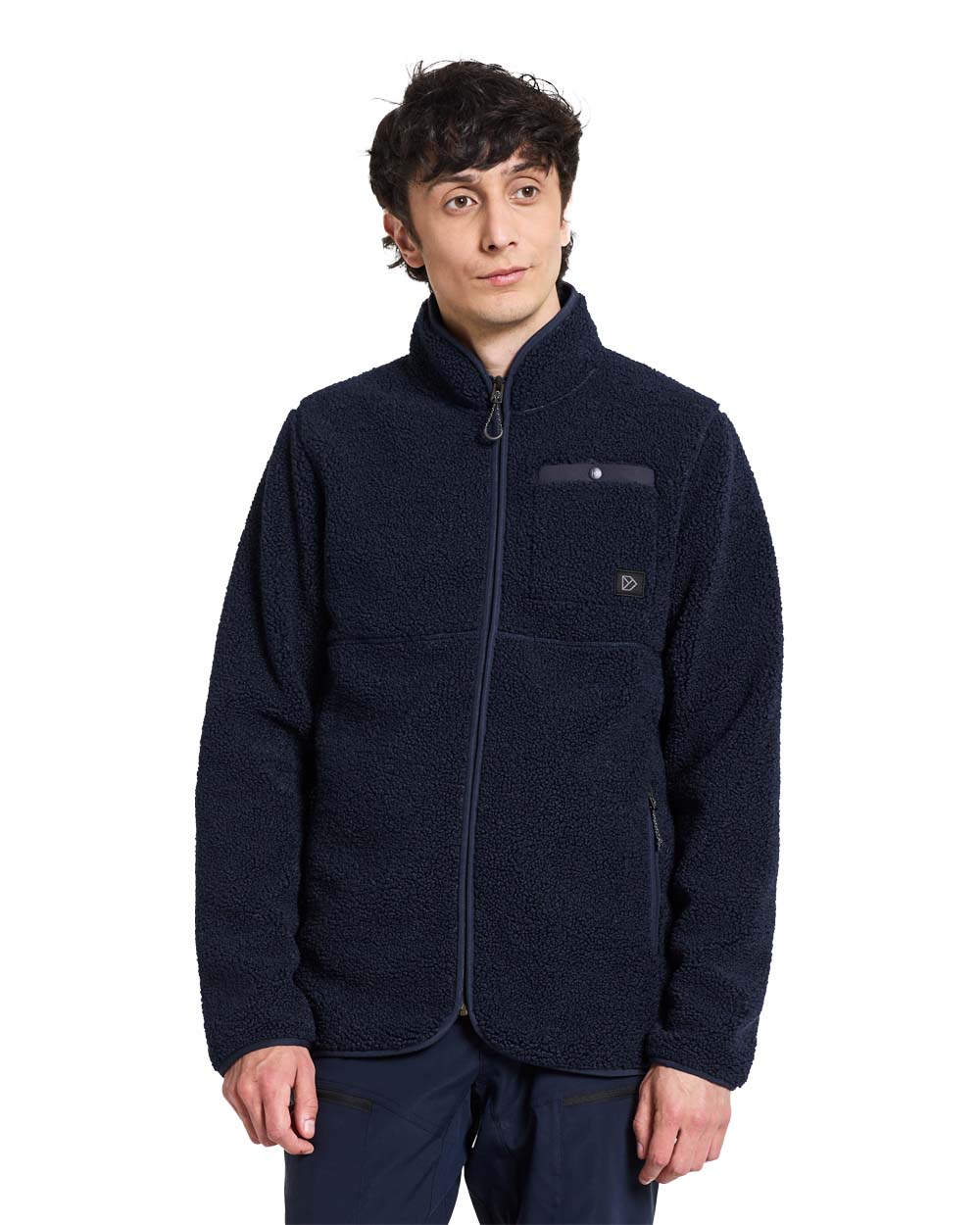 Dark Night Blue coloured Didriksons Full-Zip Jacket on White background 