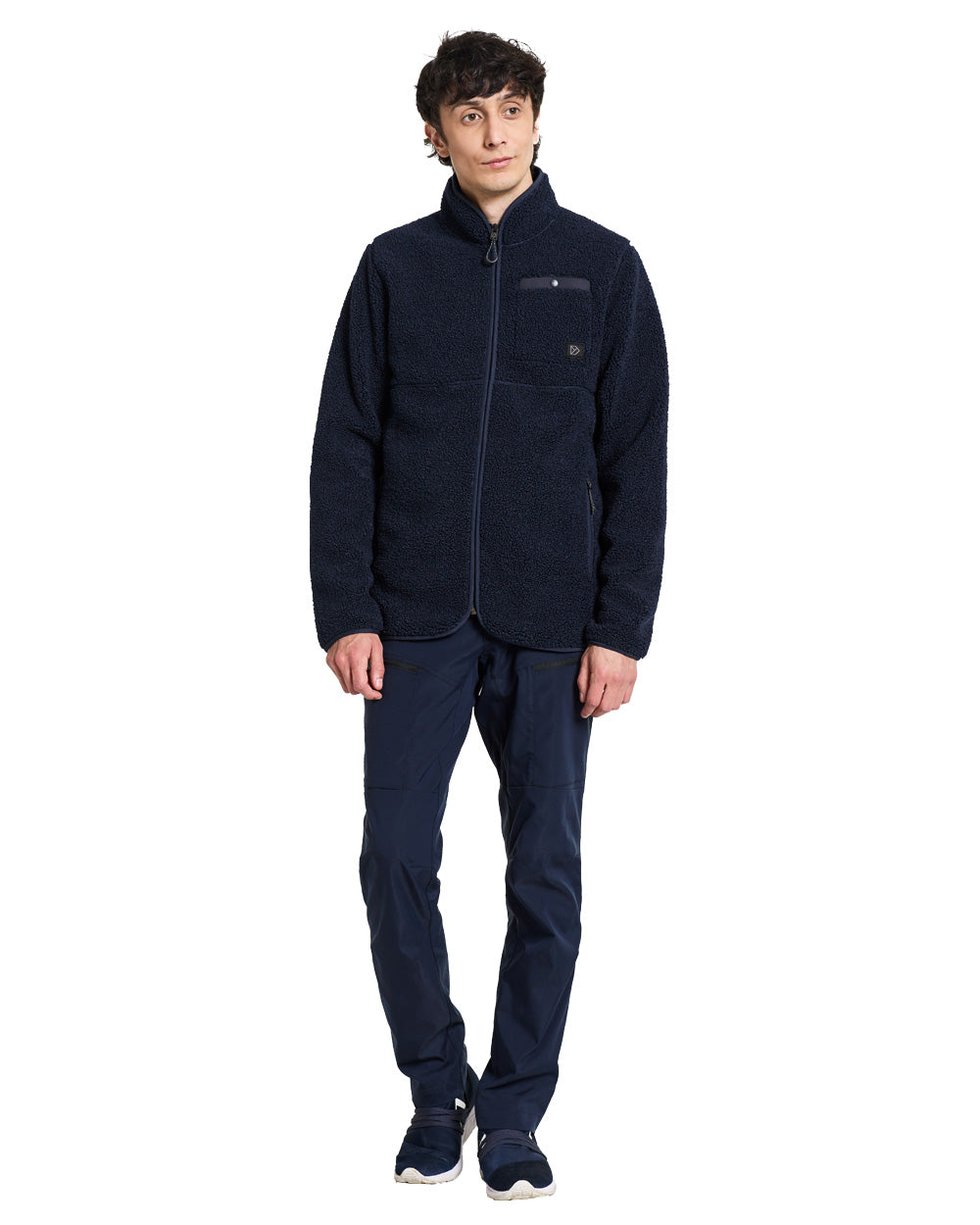 Dark Night Blue coloured Didriksons Full-Zip Jacket on White background 