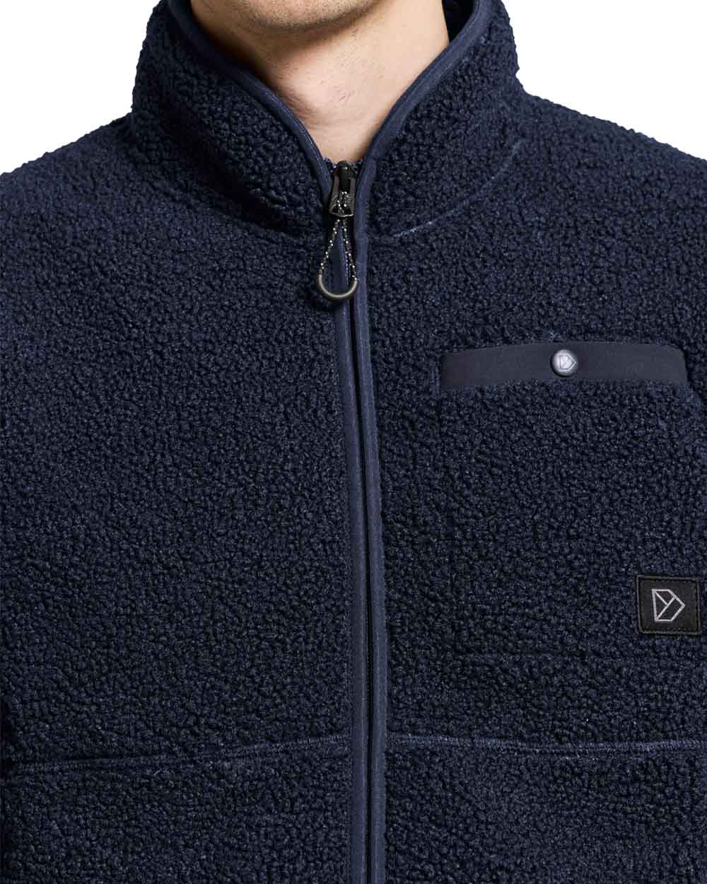 Dark Night Blue coloured Didriksons Full-Zip Jacket on White background 