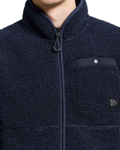 Dark Night Blue coloured Didriksons Full-Zip Jacket on White background 
