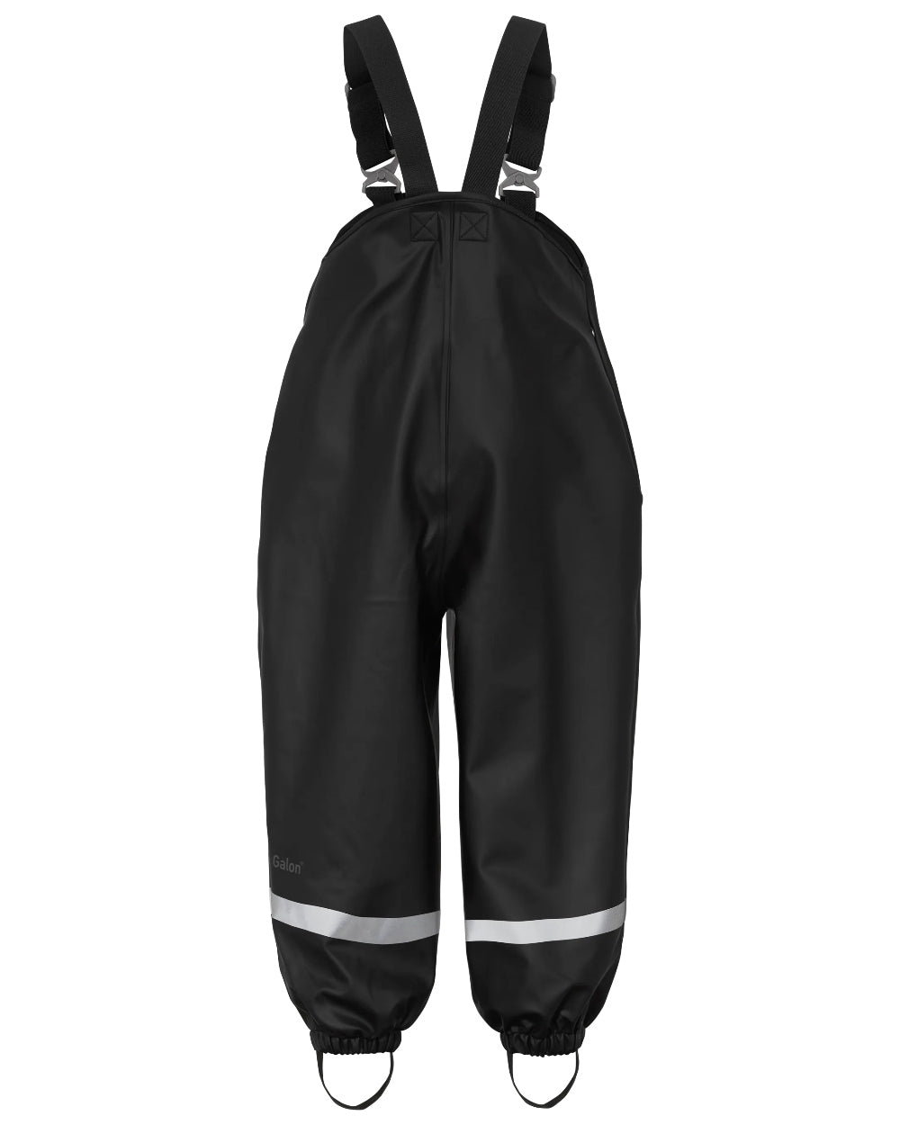 Black Coloured Didriksons Plaskeman Childrens Pants Galon On A White Background 