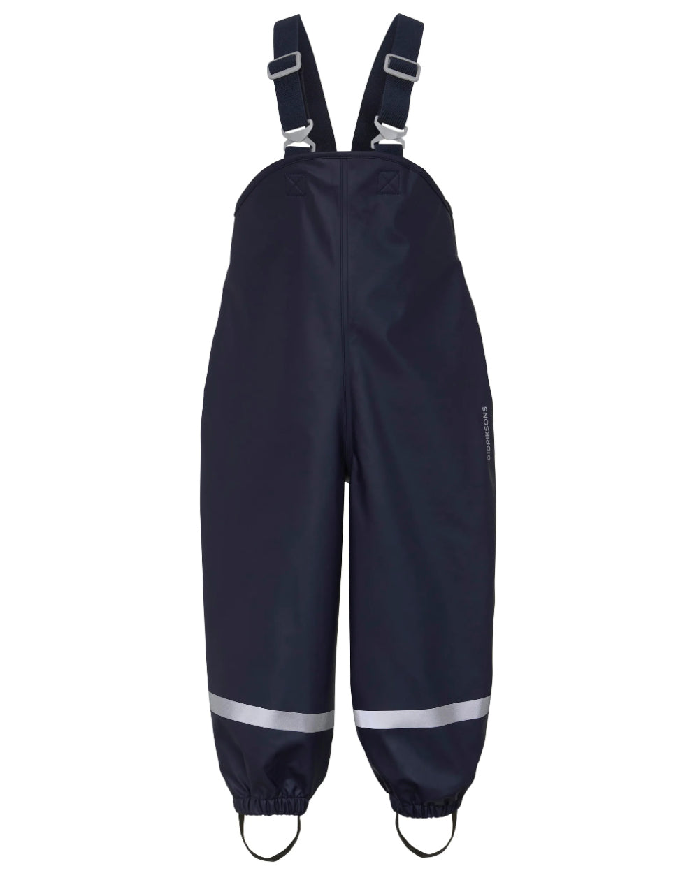 Navy Coloured Didriksons Plaskeman Childrens Pants Galon On A White Background 