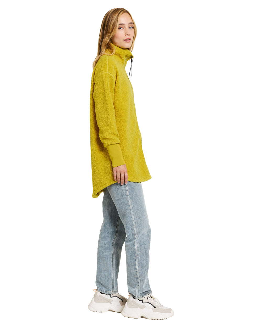 Yellow Bloom coloured Didriksons Full-Zip Jacket on White background 