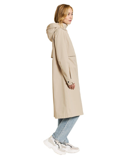 Clay Beige coloured Didriksons Womens Parka on White background 