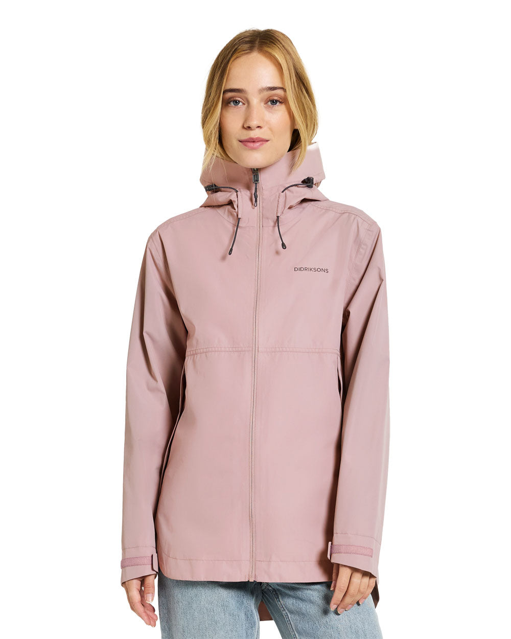 Oyster Lilac coloured Didriksons Tilde Womens Jacket on White background 