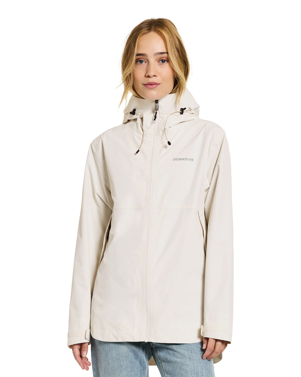 White Foam coloured Didriksons Tilde Womens Jacket on White background 