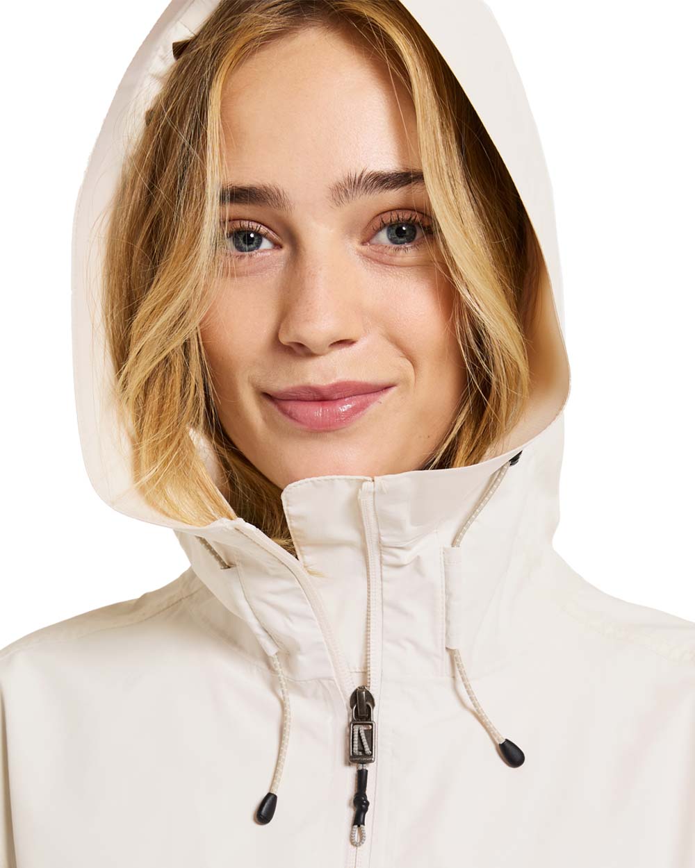 White Foam coloured Didriksons Tilde Womens Jacket on White background 