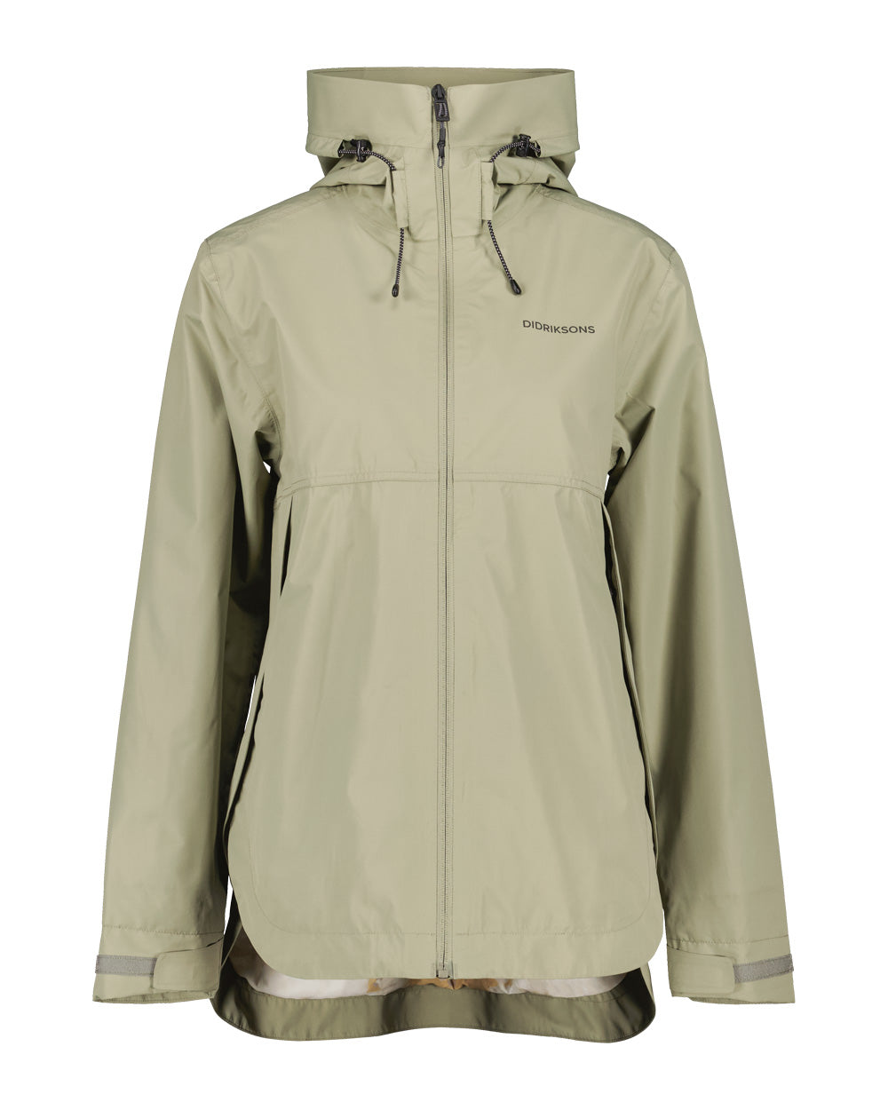 Mistel Green coloured Didriksons Tilde Womens Jacket on White background 