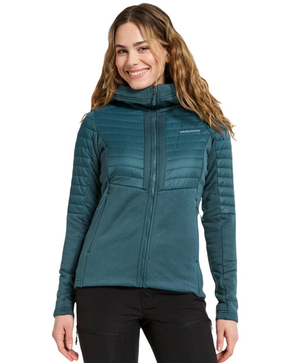 Star Blue Coloured Didriksons Womens Annema Full Zip 6 on White Background
