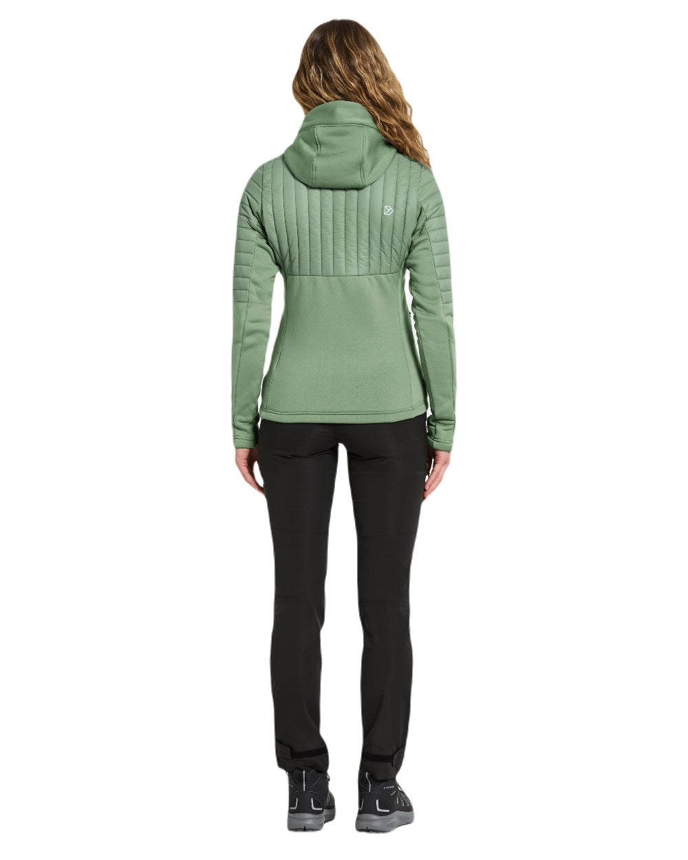 Light Moss Coloured Didriksons Womens Annema Full Zip 6 on White Background
