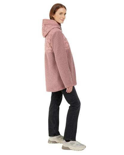 Faded Wine Coloured Didriksons Womens Bibi Full Zip Sweater On A White Background 