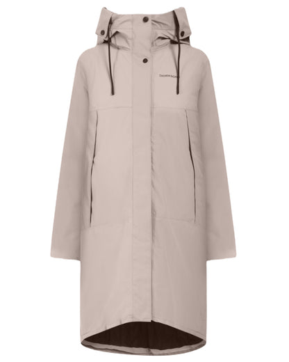 Ash Brown Coloured Didriksons Womens Elissa Parka On A White Background 