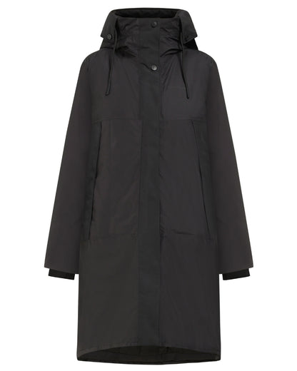 Black Coloured Didriksons Womens Elissa Parka On A White Background 