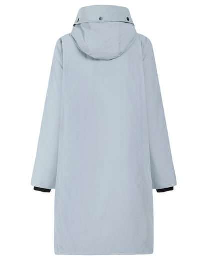 Factory Blue Coloured Didriksons Womens Elissa Parka On A White Background 