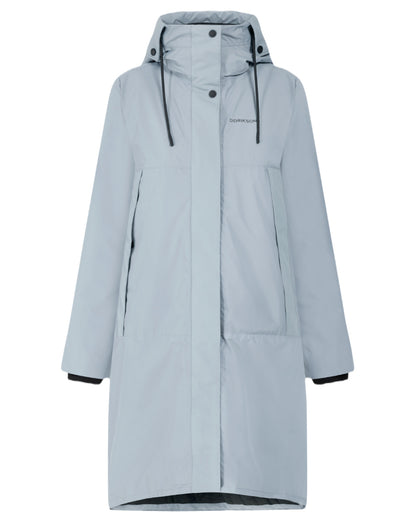 Factory Blue Coloured Didriksons Womens Elissa Parka On A White Background 