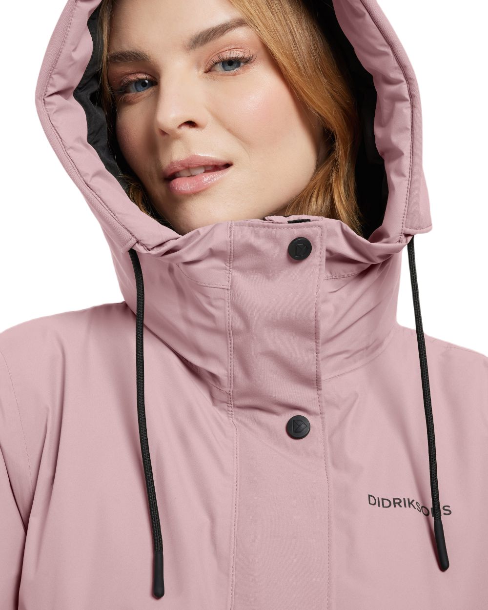 Oyster Lilac Coloured Didriksons Womens Elissa Parka On A White Background 