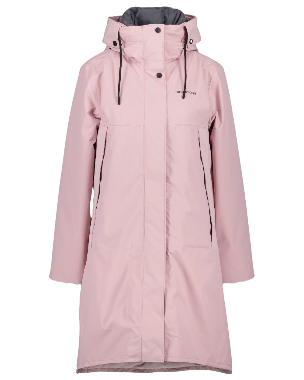 Oyster Lilac Coloured Didriksons Womens Elissa Parka On A White Background 