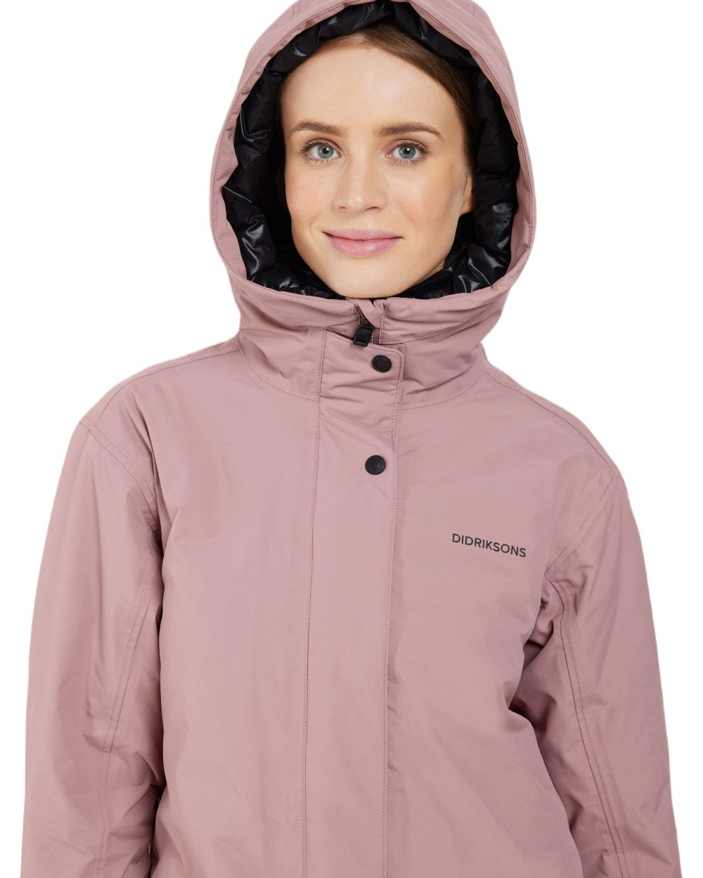 Faded Wine Coloured Didriksons Womens Ilsa Parka On A White Background 