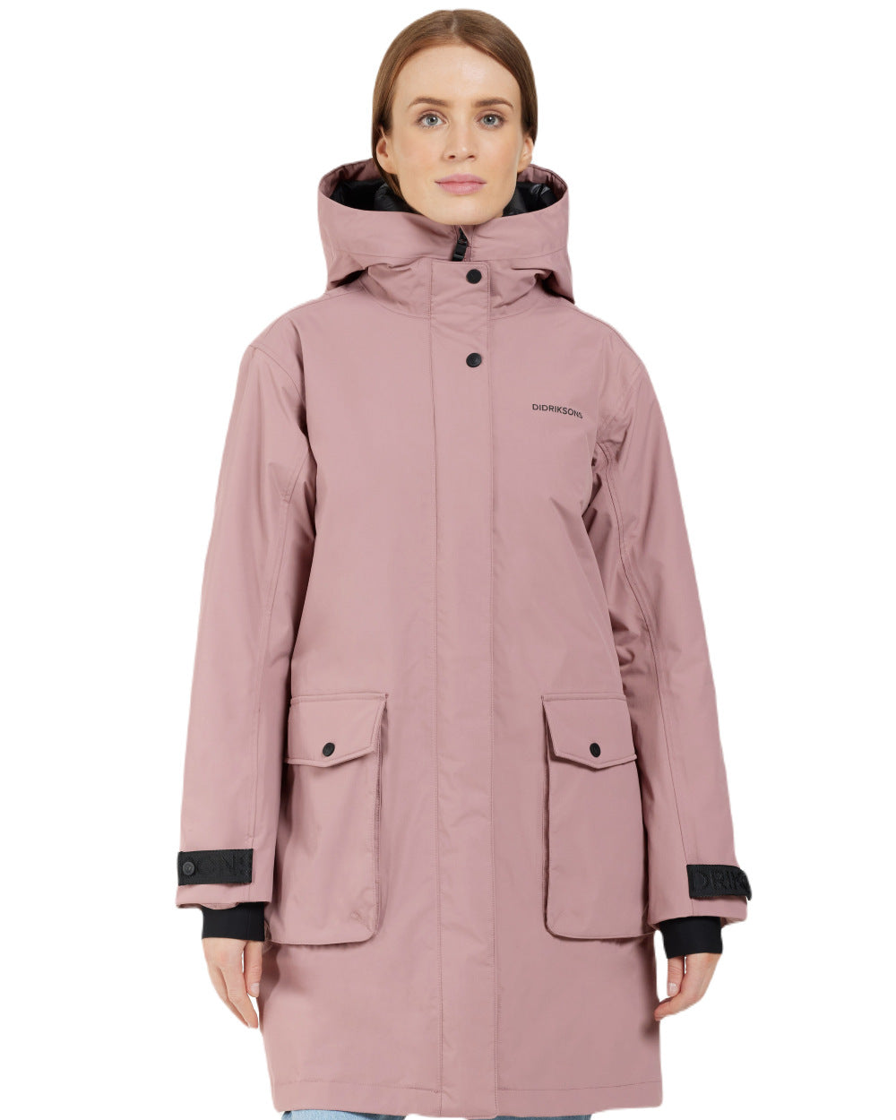 Faded Wine Coloured Didriksons Womens Ilsa Parka On A White Background 