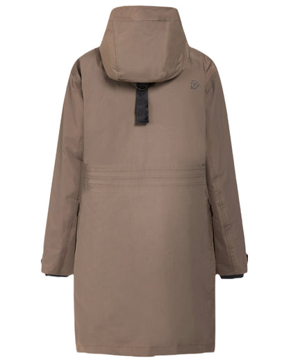 Mocha Brown Coloured Didriksons Womens Ilsa Parka On A White Background 